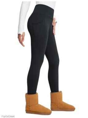 Fleece Lined Thermal Leggings High Waisted Winter Ski Pants